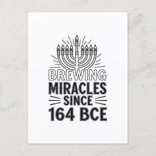Brewing Miracles Since 164 BCE Hanukkah Jewish  Invitation Postcard