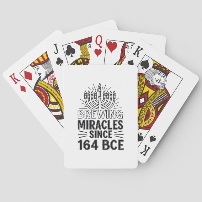 Brewing Miracles Since 164 BCE Hanukkah Jewish  Poker Cards (Back)
