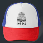 Brewing Miracles Since 164 BCE Hanukkah Jewish  Trucker Hat<br><div class="desc">Hanukkah Miracle Meme,  Jewish History Humor,  Menorah Oil Miracle,  Festival Of Lights Quote,  Hanukkah 2025 Tradition,  Brewing Miracles,  Ancient Jewish Humor,  Cultural Heritage,  Holiday History,  Miracle Of Light</div>