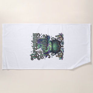 Brewing Trouble Cauldron Dragon Alchemy Crystals H Beach Towel