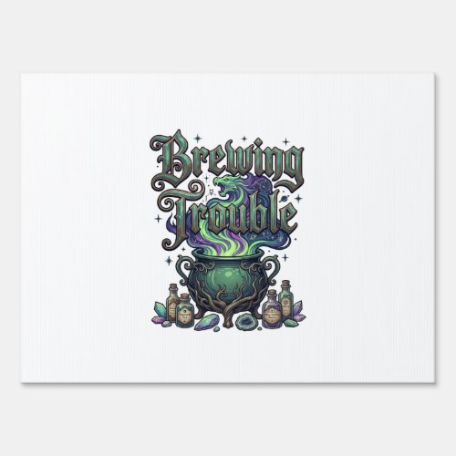 Brewing Trouble Cauldron Dragon Alchemy Crystals H Sign