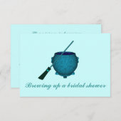 "Brewing Up a Bridal Shower" - Broom & Cauldron Invitation (Front/Back)
