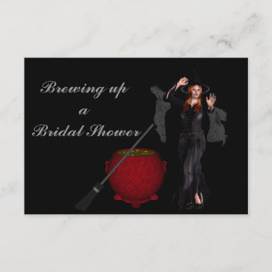 "Brewing Up a Bridal Shower" Witch and Cauldron[a] Invitation