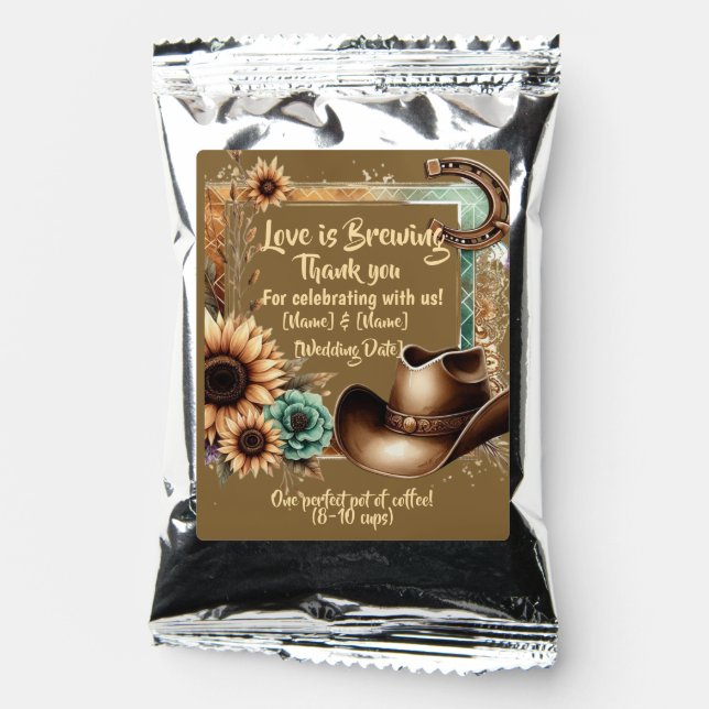 Brewing Up a Lifetime Together-Rustic Coffee Favor Drink Mix (Front)