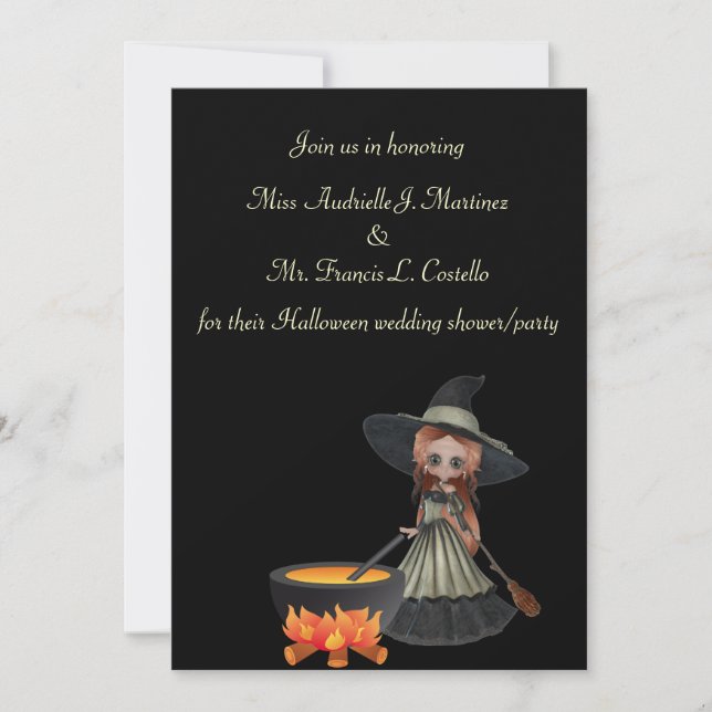 "Brewing Up a Wedding Shower" - Costume Party Invitation (Front)