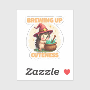 Brewing Up Cuteness - Cute Hedgehog Sticker