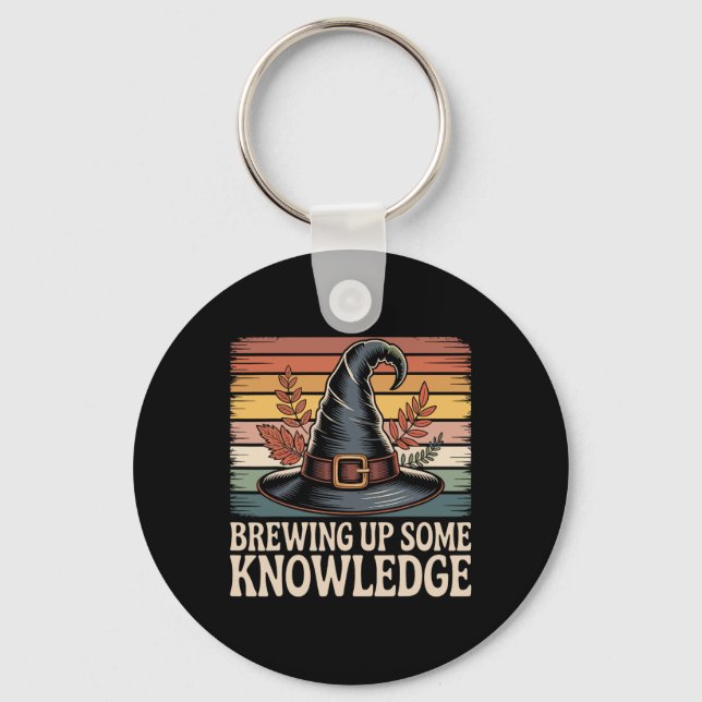 Brewing Up Some Knowledge Halloween Design  Keychain (Front)