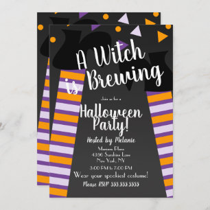 Brewing Witch Feet Halloween Party Birthday Invitation