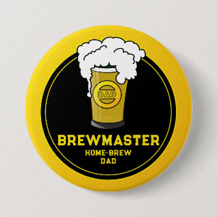 Brewmaster Beer home-brew Dad Button