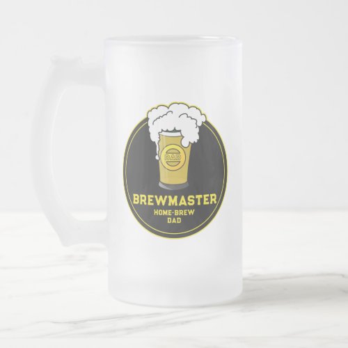 Brewmaster Beer home_brew Dad Frosted Glass Beer Mug