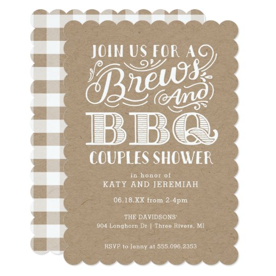 Rustic I Do Bbq Couples Shower Invitation