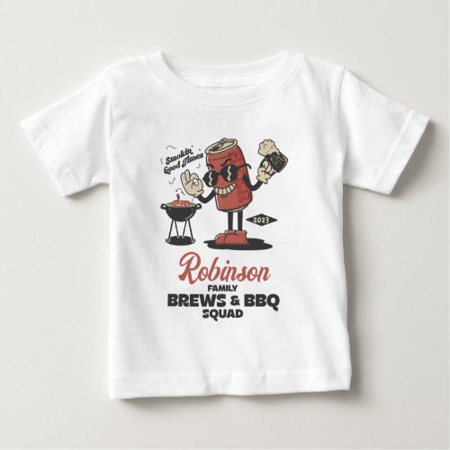 Brews And BBQ Squad Funny Barbeque Family Custom  Baby T_Shirt