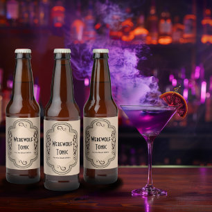 Brews and Boos Werewolf Tonic Apothecary Beer Bottle Label