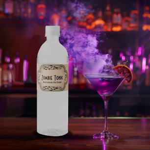 Brews and Boos Zombie Tonic Apothecary Water Bottle Label