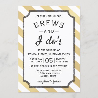 Brews and I Do's Brewery Theme Wedding Invitation