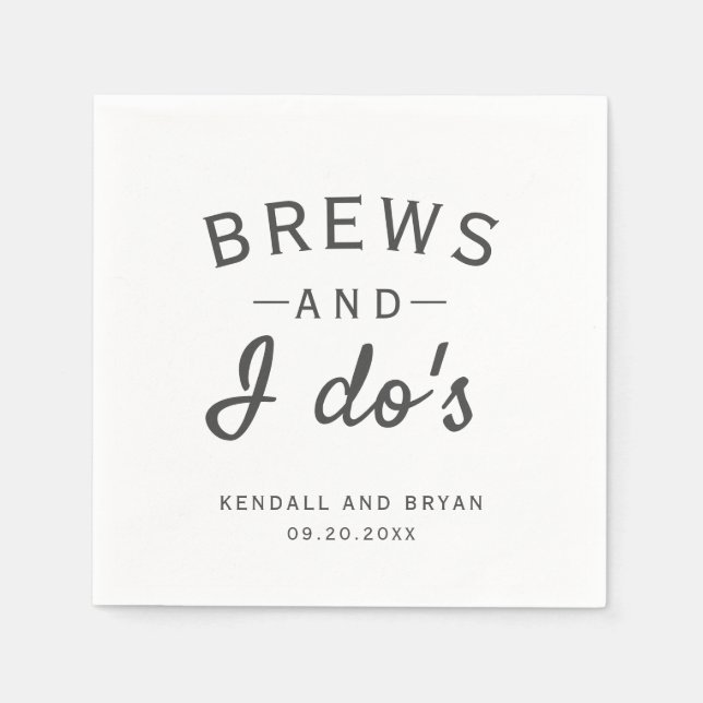 Brews and I Do's Brewery Wedding Napkins (Front)