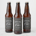 Brews and I Do's Chalkboard Wedding Beer Bottle Label<br><div class="desc">Brewery weddings are so popular right now and this adorable Brews and I Do's chalkboard bottle label is perfect for the occasion! The blackboard background is rustic and charming,  while the brews and I do's typography embraces the fun atmosphere of a brewery.</div>