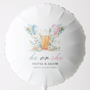 Brews & Baby News Gender Reveal Party Balloon