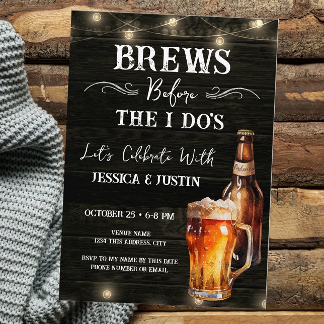 Brews before I do Casual Before Wedding Gathering Invitation (Creator Uploaded)