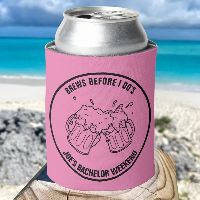 Brews Before I Do Custom Bachelor Party Groomsman Can Cooler (Creator Uploaded)