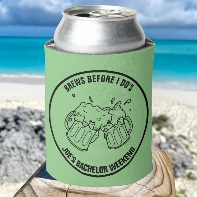 Brews Before I Do Custom Bachelor Party Groomsman Can Cooler (Creator Uploaded)