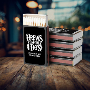 Brews Before I Do Custom Bachelor Party Matchboxes