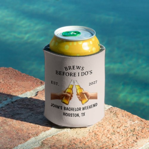 Brews Before I Do's Bachelor Trip Party Favor Can Cooler