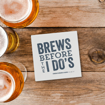 Brews before I Do's blue brewery rehearsal dinner Napkins