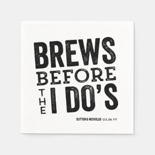 Brews before I Do's brewery rehearsal dinner Napkins