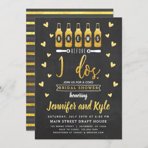 Brews Before I Dos Coed Bridal Shower Invitation