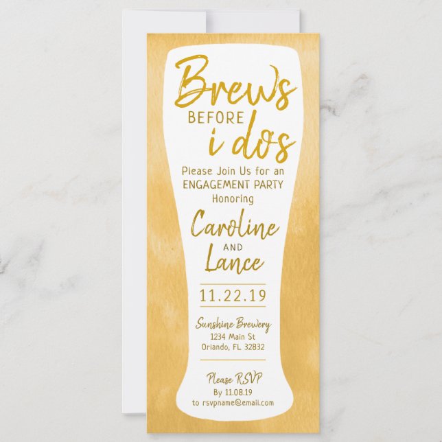Brews Before I Do's Engagement Party Invitation (Front)