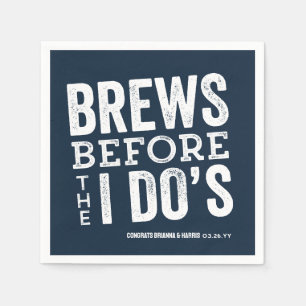 Brews before I Do's navy brewery rehearsal dinner Napkins