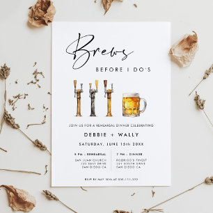 Brews Before I Do's Rehearsal Dinner Invitation