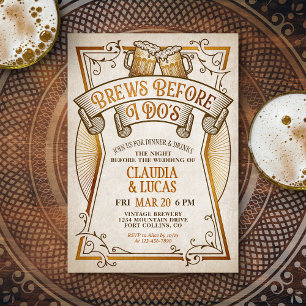 Brews Before I Do's Rehearsal Dinner Invitation