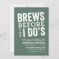 Brews before I Do's rehearsal dinner sage green