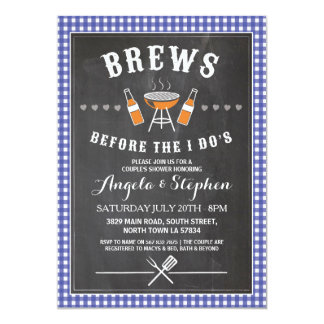 Brews Before The I Do's Blue Engagement Invite