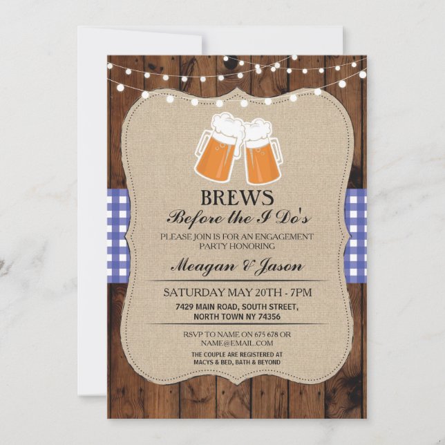 Brews Before The I Do's Couple's Shower Invite (Front)