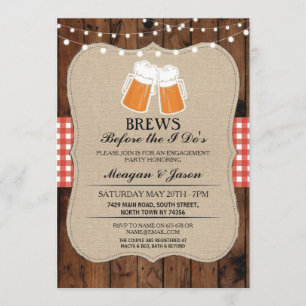Brews Before The I Do's Red Couple's Shower Invite