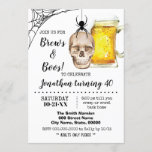 Brews & Boos Halloween Adult Birthday skull beer Invitation<br><div class="desc">Add your own wording into the template. To more customization (font color,  font style,  background),  click on personalize,  scroll down and click on link "click to customize further". ** Please see the full collection for matching invitation,  tags,  sign and thank you card available**</div>