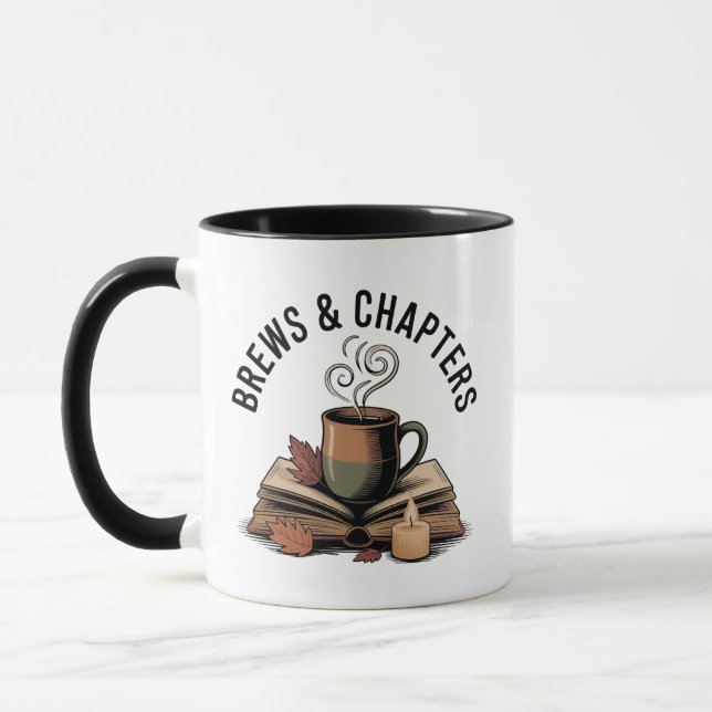 Brews & Chapters — Cozy Witch Tea and Books Mug (Left)