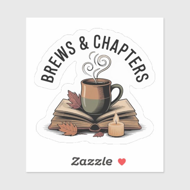 Brews & Chapters — Cozy Witch Tea and Books Sticker (Sheet)