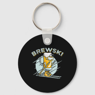 Brewski - Skiing Beer For Winter Sport  Keychain