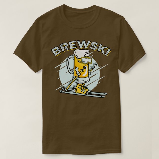Brewski  Skiing Beer for Winter Sport  T-Shirt (Design Front)
