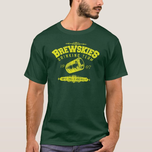 Brewskies Drinking Team Funny T-shirt 2 (Front)