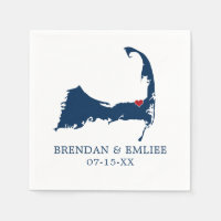 Brewster Cape Cod Map Blue and Movable Red Heart