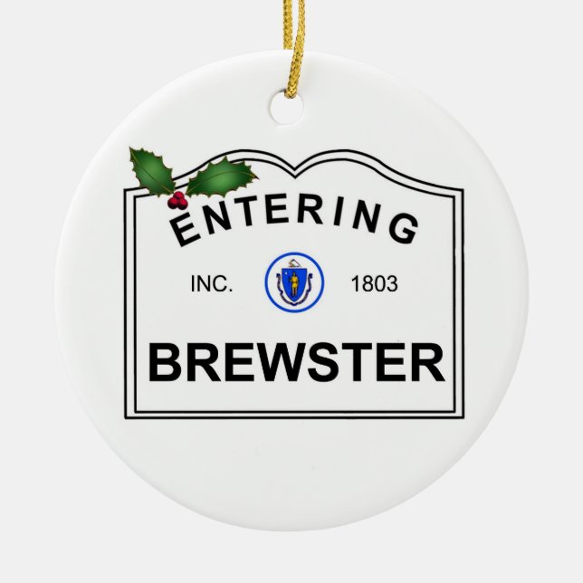 Brewster MA Ceramic Ornament (Front)