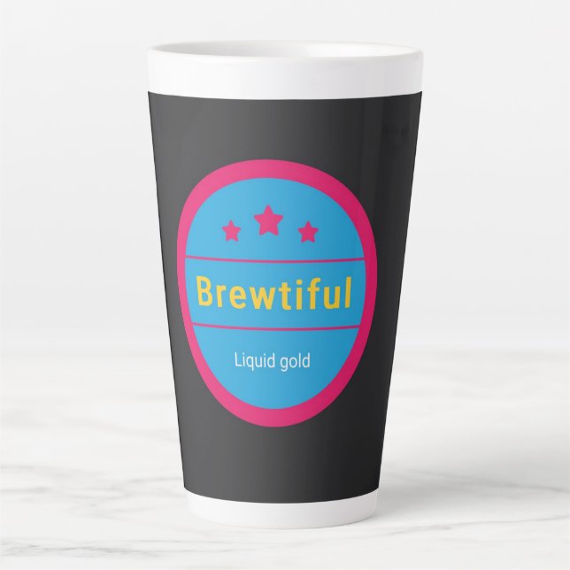 Brewtiful, Liquid gold, Large Latte Mug (Front)