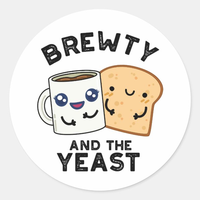 Brewty And The Yeast Funny Movie Pun  Classic Round Sticker (Front)