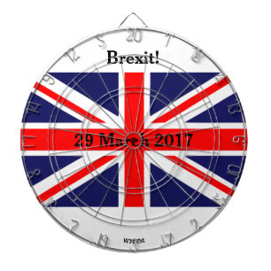 Brexit British Dartboard With Darts