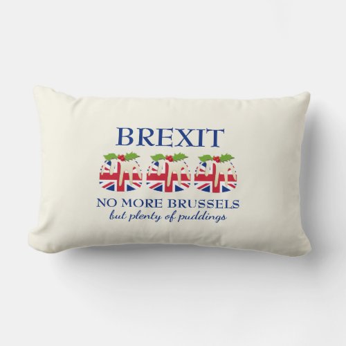 BREXIT  Christmas Pudding  UNION JACK Lumbar Pillow